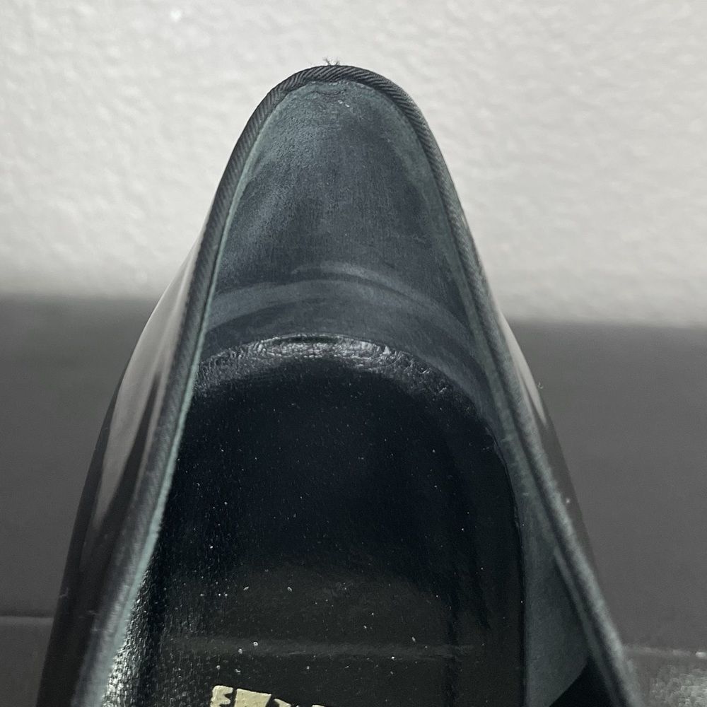 Salvatore Ferragamo Women’s Heel With Bow Shiny Black Patent Leather Size: 8.5‌ - Picture 7 of 15